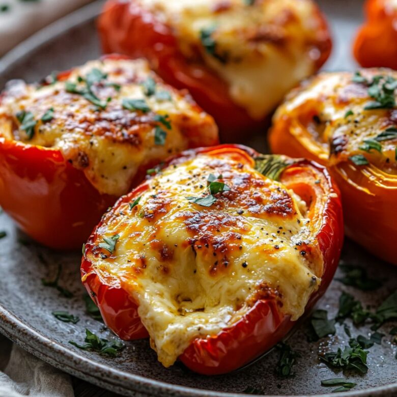 Gefüllte Paprika mit Käse aus dem Backofen – Herzhaft & Überbacken ... Gefüllte Paprika mit Käse aus dem Backofen – Herzhaft & Überbacken ...