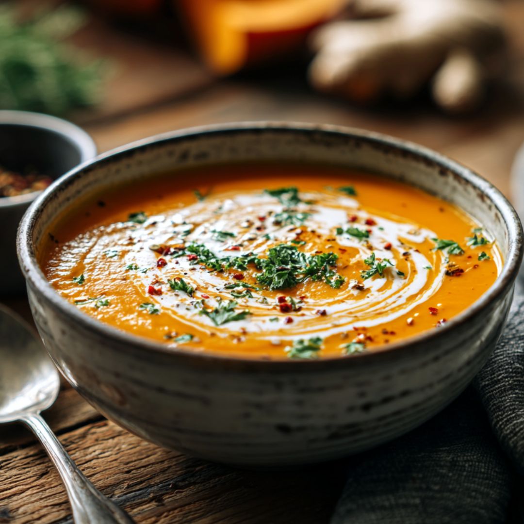 Kürbissuppe mit Ingwer & Kokosmilch – Cremig, Würzig & Soulfood pur ... Kürbissuppe mit Ingwer & Kokosmilch – Cremig, Würzig & Soulfood pur ...