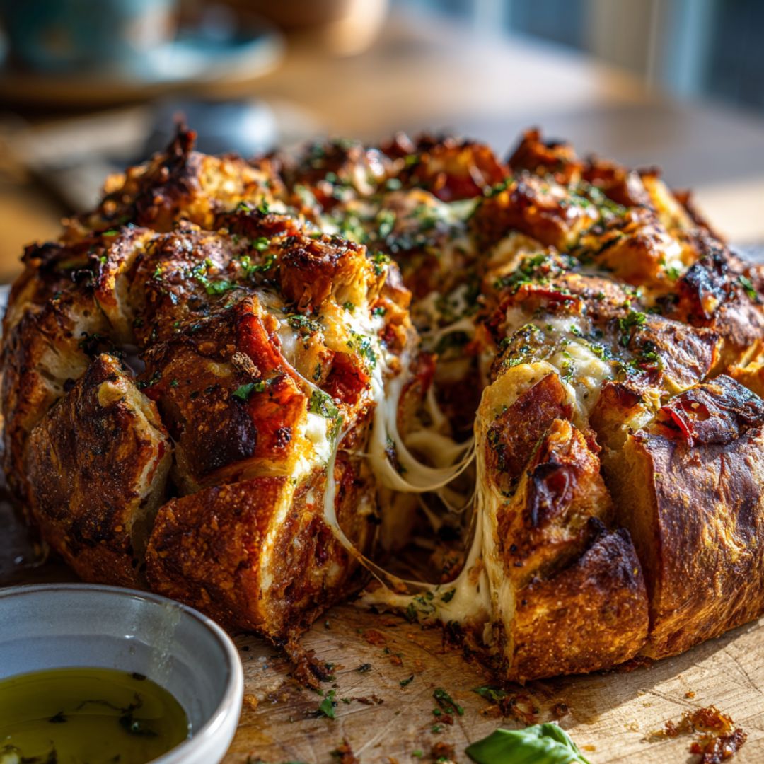 Mediterranes Zupfbrot mit Mozzarella &amp; Tomate – Knusprig, Herzlich ...